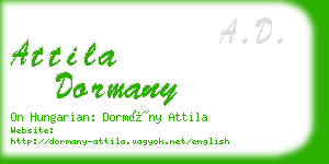 attila dormany business card